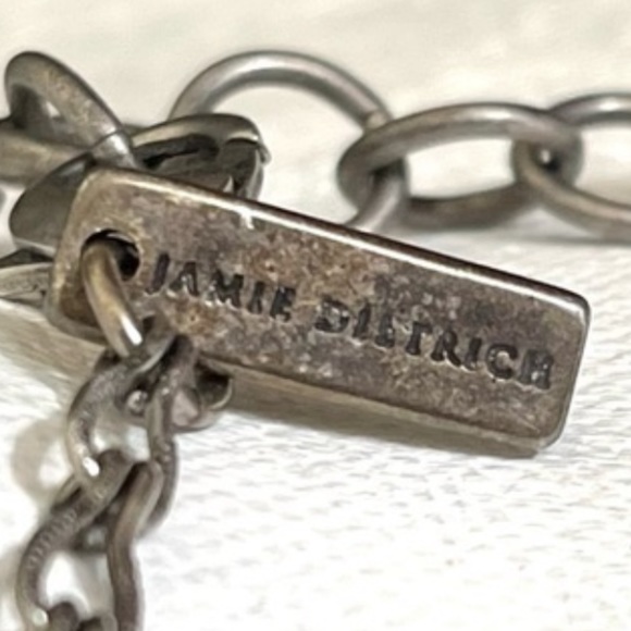 NEW Jamie Dietrich Silver Turquoise Cross Tan Tassel Stainless Steel Necklace - Picture 6 of 14